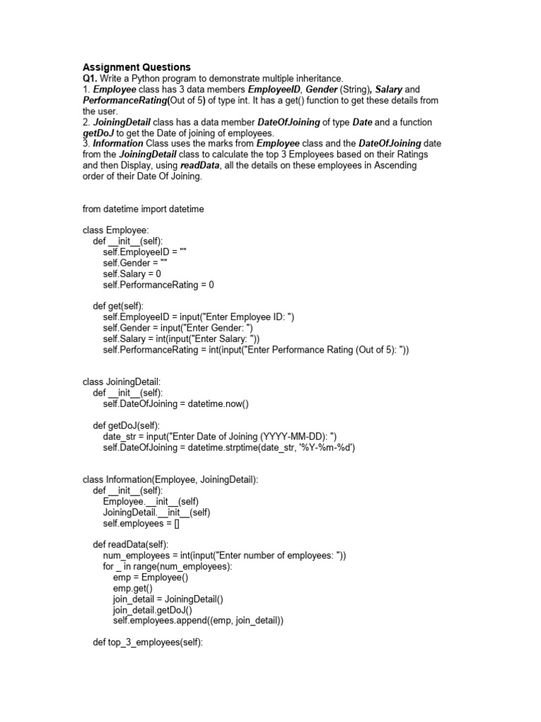 Python Inheritance and Polymorphism Examples | PDF | Computing ...