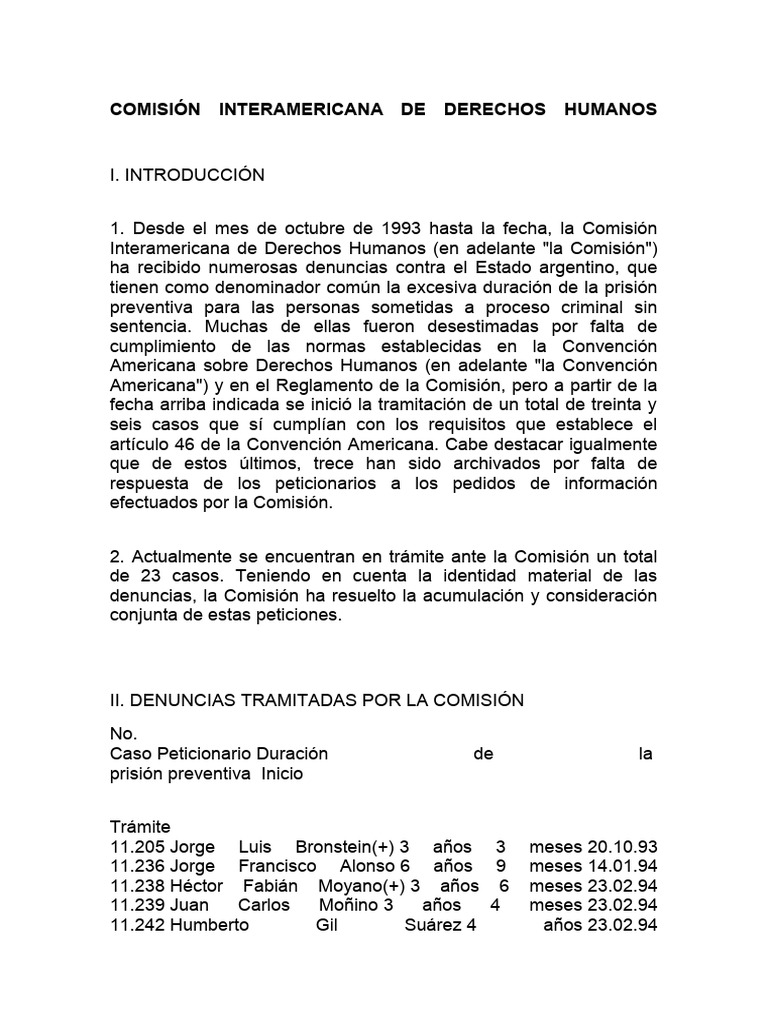 Comisión Interamericana de Derechos Humanos | PDF | Convenio europeo de ...