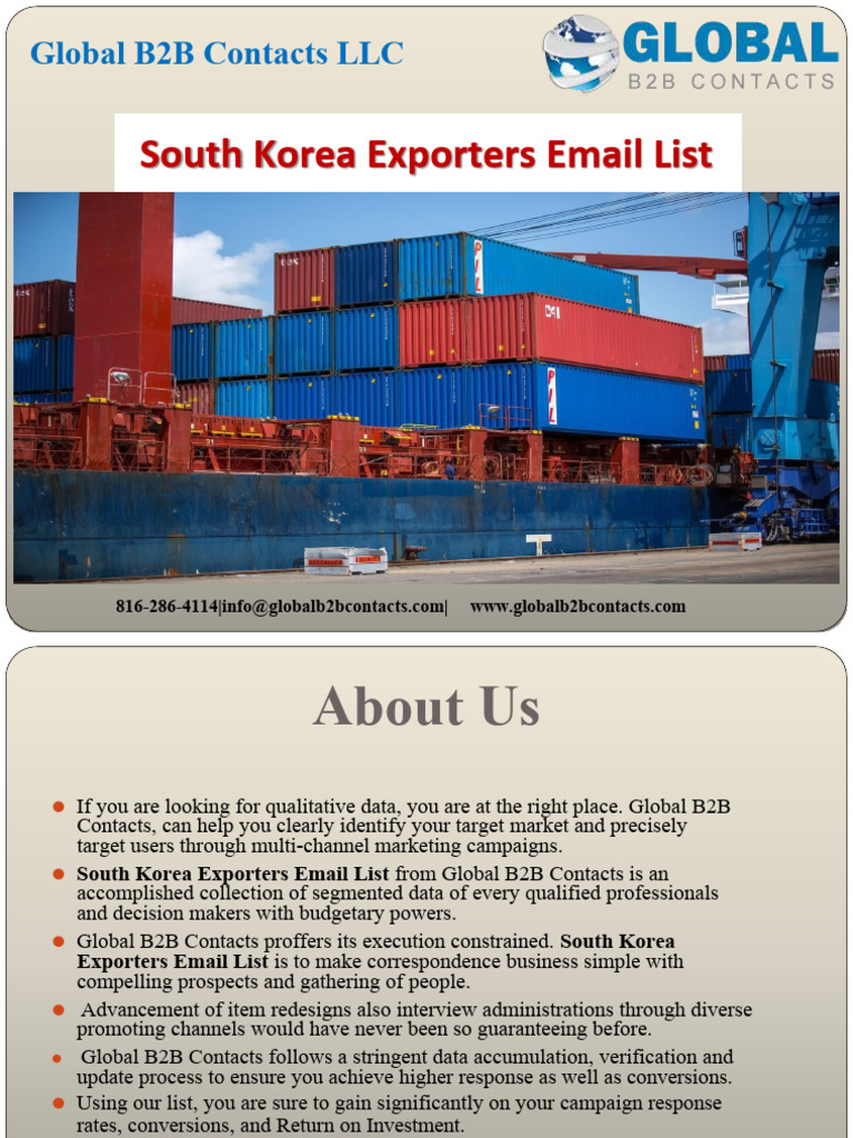 South Korea Exporters Email List | PDF | Databases | Business