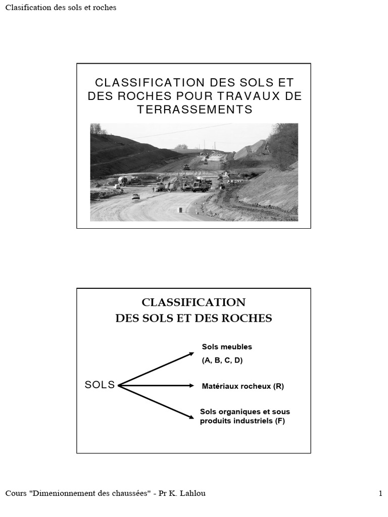 Classification des sols et roches en terrassement | PDF | Limon | Grès