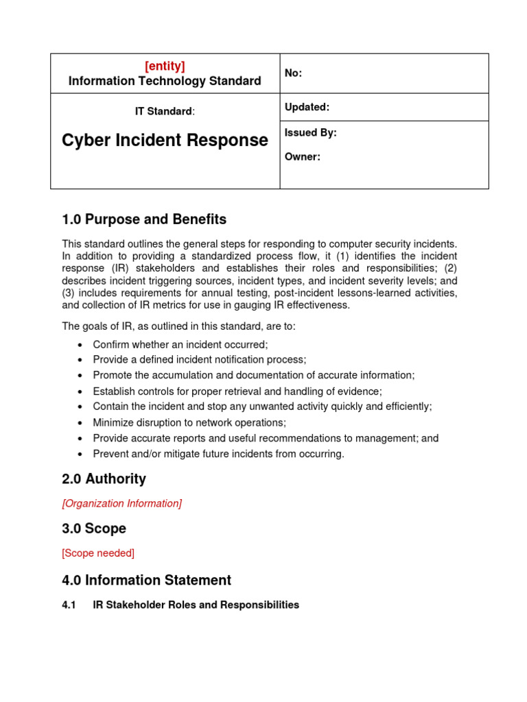 Cyber Incident Response PDF Security Computer Security