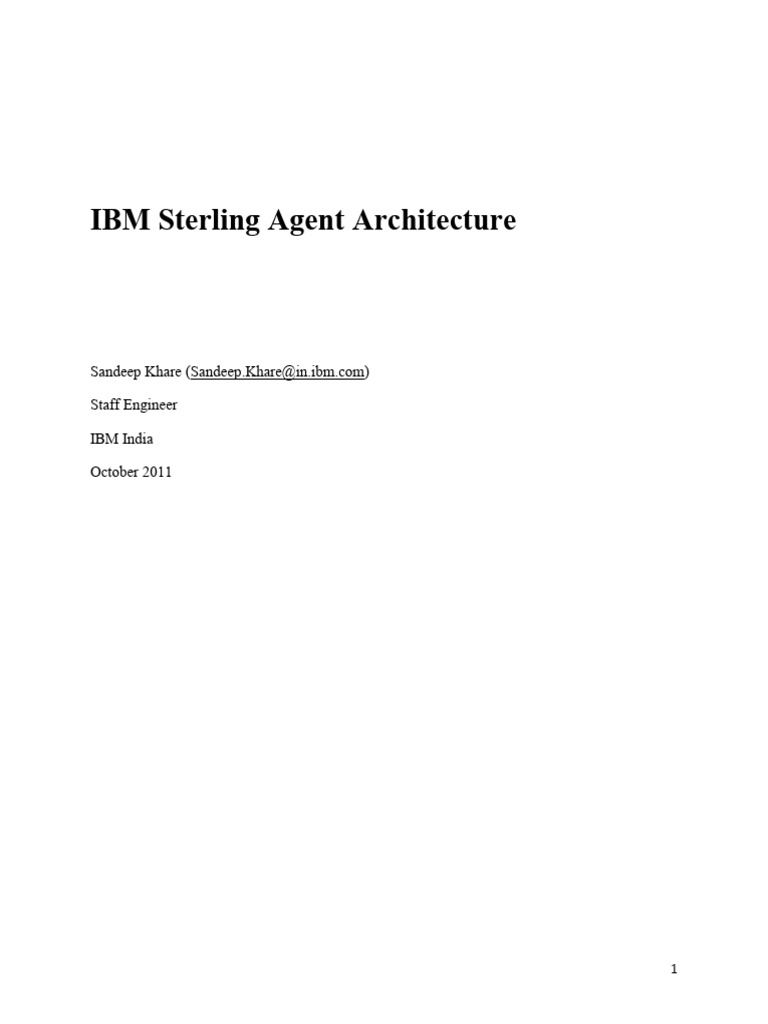 IBM Sterling Agent Architecture Overview | PDF | Computer Science ...