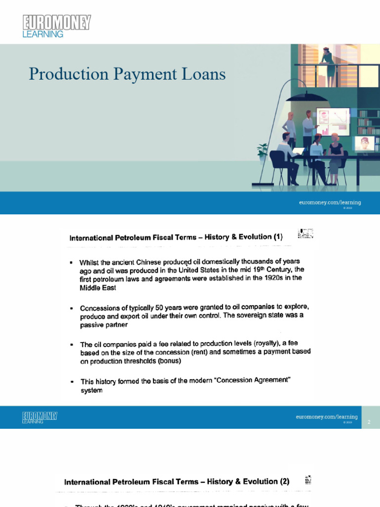 Production Payment Loan Overview | PDF