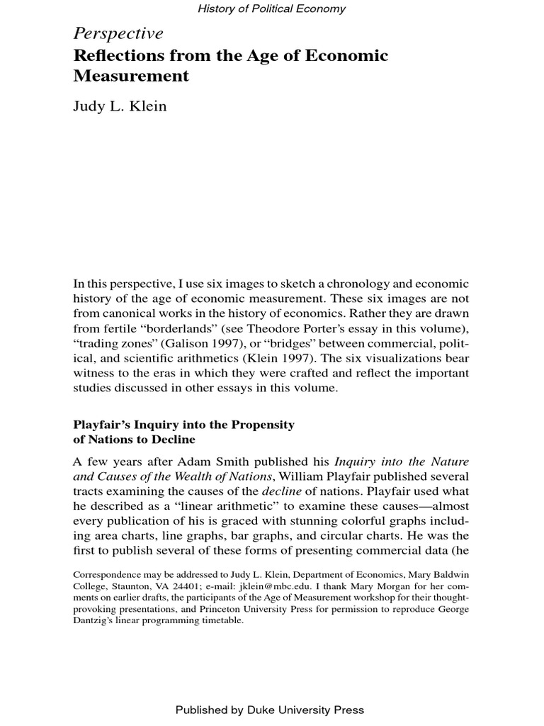 Klein 2001 | PDF | Cost Of Living | Linear Programming