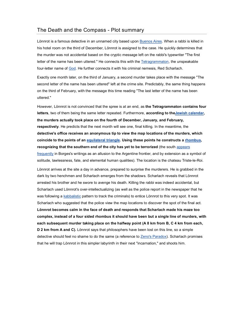 Death And Compass Summary – Death and the Compass explained – CUXFZ