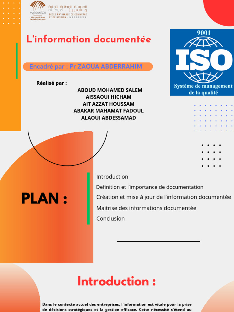 Importance de l'Information Documentée ISO 9001 | PDF | Management de ...