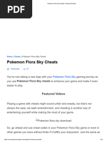 Pokemon Flora Sky Cheats - PokemonCoders