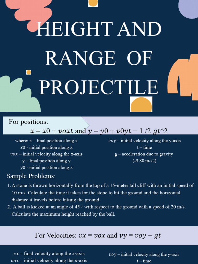 Projectile Motion Sample Problem With Answer