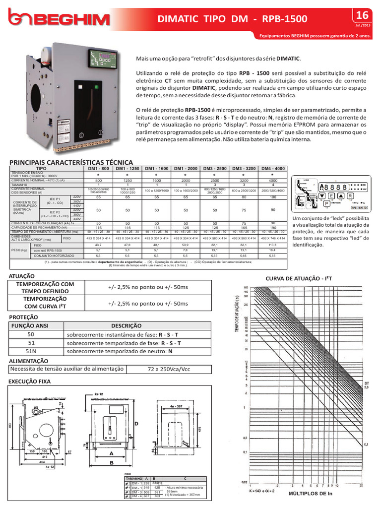 Dimatic Tipo DM - RPB-1500 | PDF | Eletrônicos | Eletromagnetismo