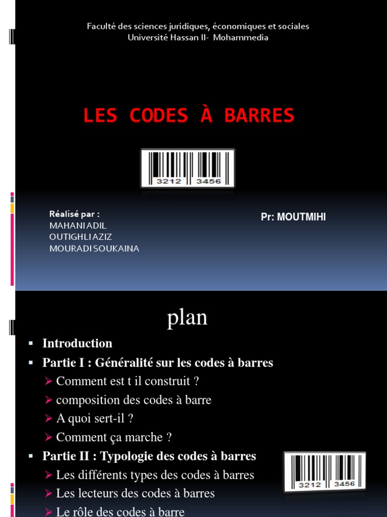 Les codes à barres PDF Codebarres Informatique et technologies — free download