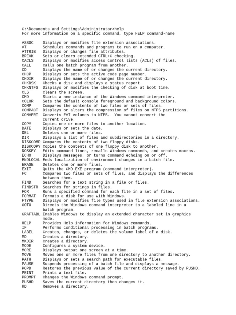 Dos Command | PDF | Computer File | Command Line Interface