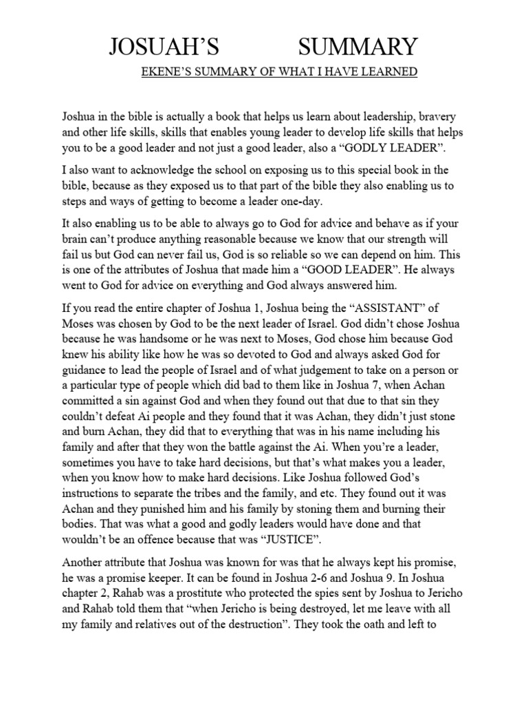 Ekene | PDF | Joshua | Isaac