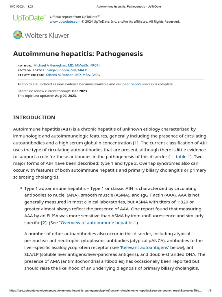 Autoimmune Hepatitis - Pathogenesis - UpToDate | PDF | Autoimmunity ...
