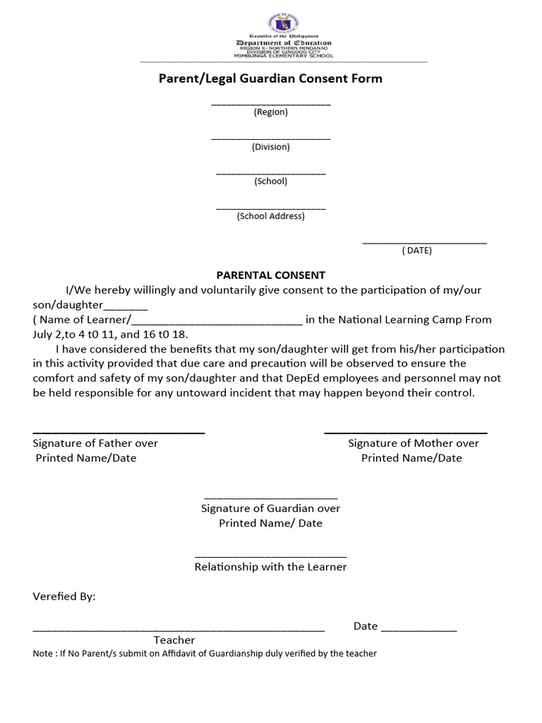 Parental Consent 2024 | PDF