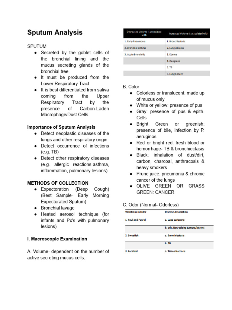 Gastric Sputum Analysis 1 | PDF | Lung | Mucus