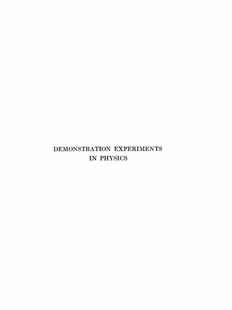 Physics Demonstration Experiments Guide Pdf Social Science