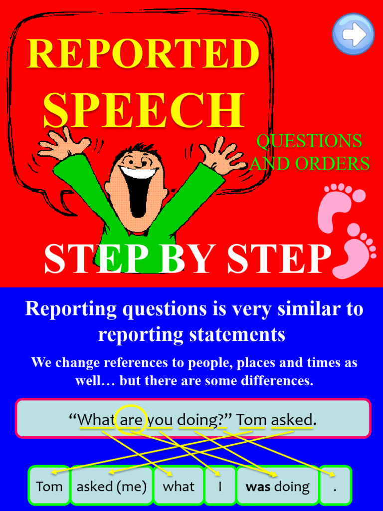Reporting Questions Orders Step by Step Grammar Guides - 87222 | PDF ...