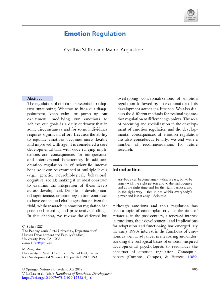 Emotion Regulation (Capitulo Libro) | PDF | Emotions | Emotional Self ...