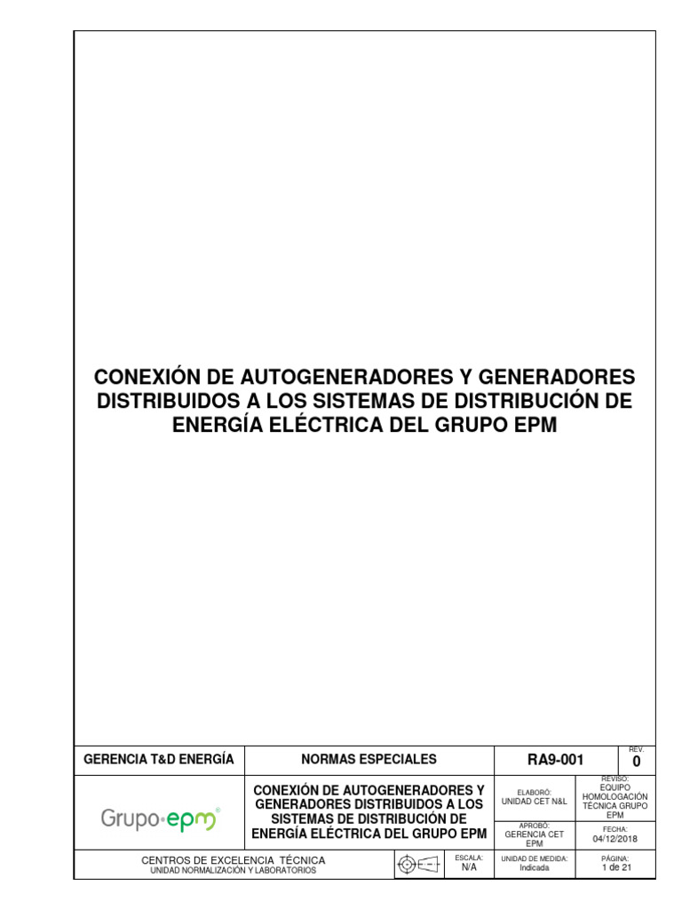 NC RA9 001ConexionAG GD SDE - RevA | PDF | Poder (Física) | Energia ...