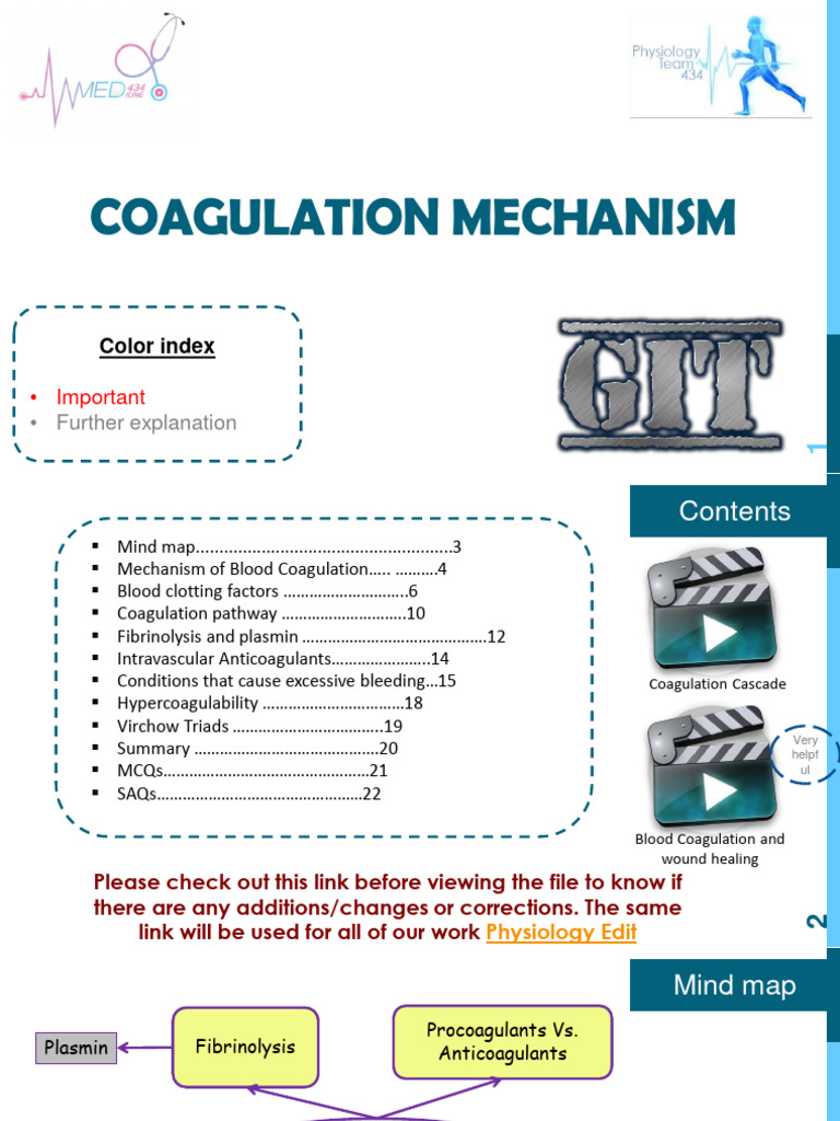 9-Coagulation Mechanism | PDF | Coagulation | Thrombus