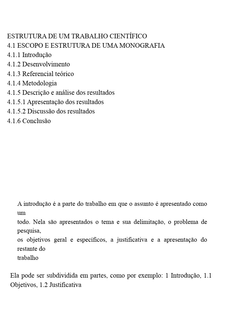 Estrutura de Um Trabalho Científico 4.1 Escopo e Estrutura de Uma ...
