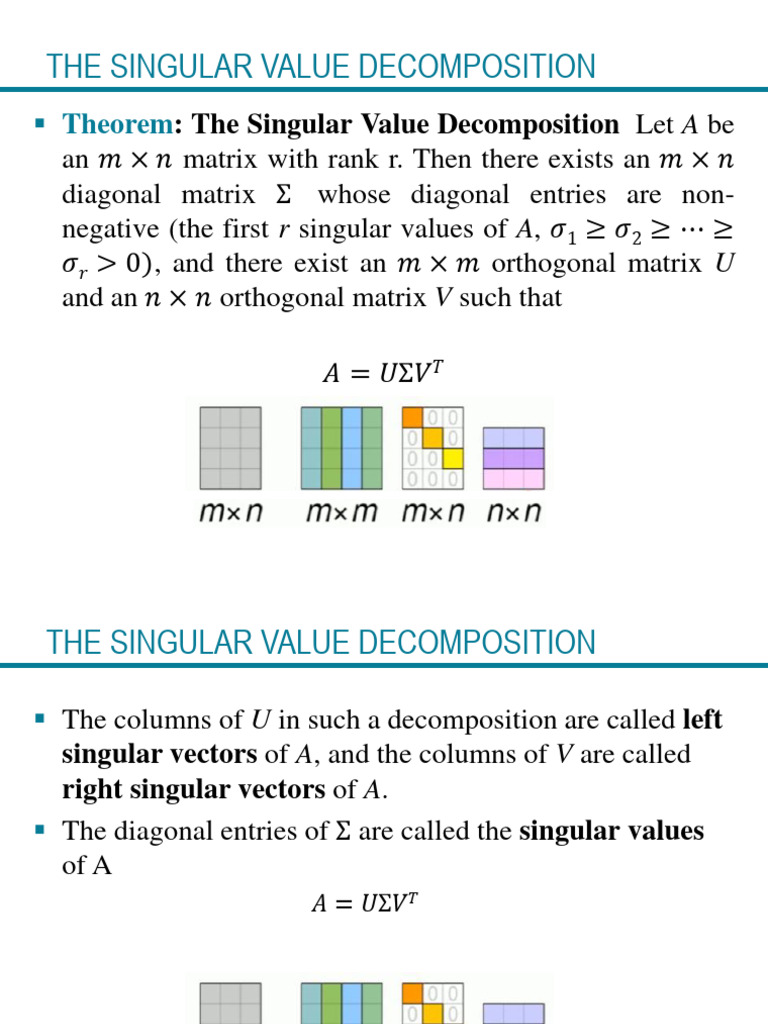 The Singular Value Decomposition Let A Be | Download Free PDF ...