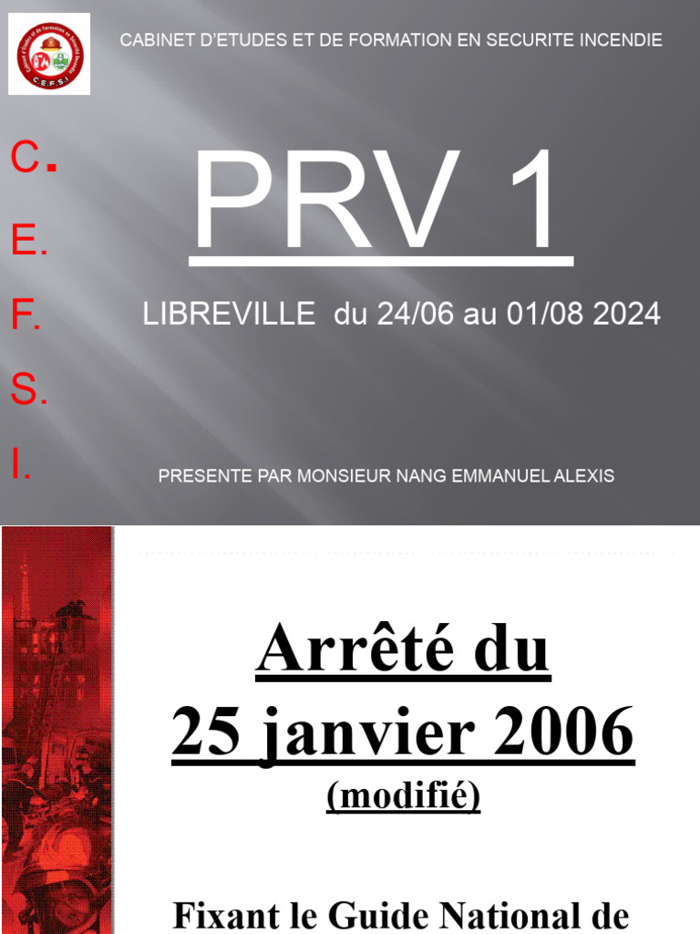 Formation PRV 1 en Sécurité Incendie | PDF