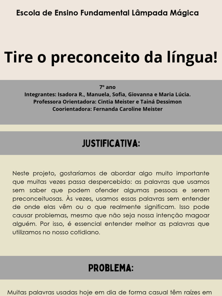 Palavras e Preconceito: Consciência e Inclusão | PDF | Racismo ...