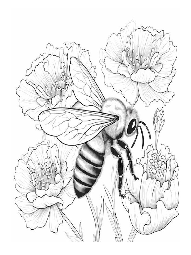 Abeja Polinizando para Colorear | PDF