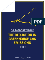 The Swedish Example - The reduction in greenhouse gas emissions