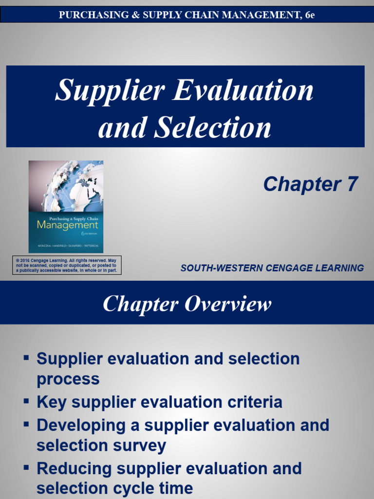 Supplier Evaluation and Selection Guide | PDF | Supply Chain | Supply ...