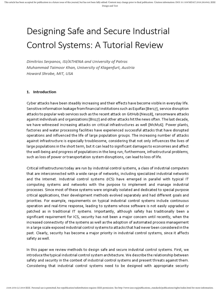 Designing Secure Industrial Control Systems | PDF | Computer Network ...