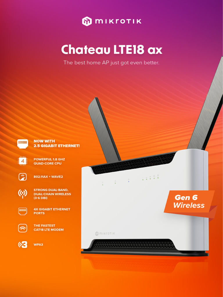 Mikrotik Chateau Lte18 Ax Wifi 6 Access Point Datasheet | PDF | Ieee ...