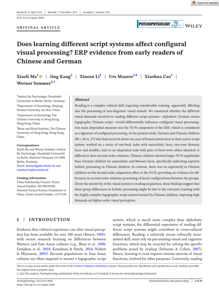 Script Systems and Visual Processing | PDF | Event Related Potential ...