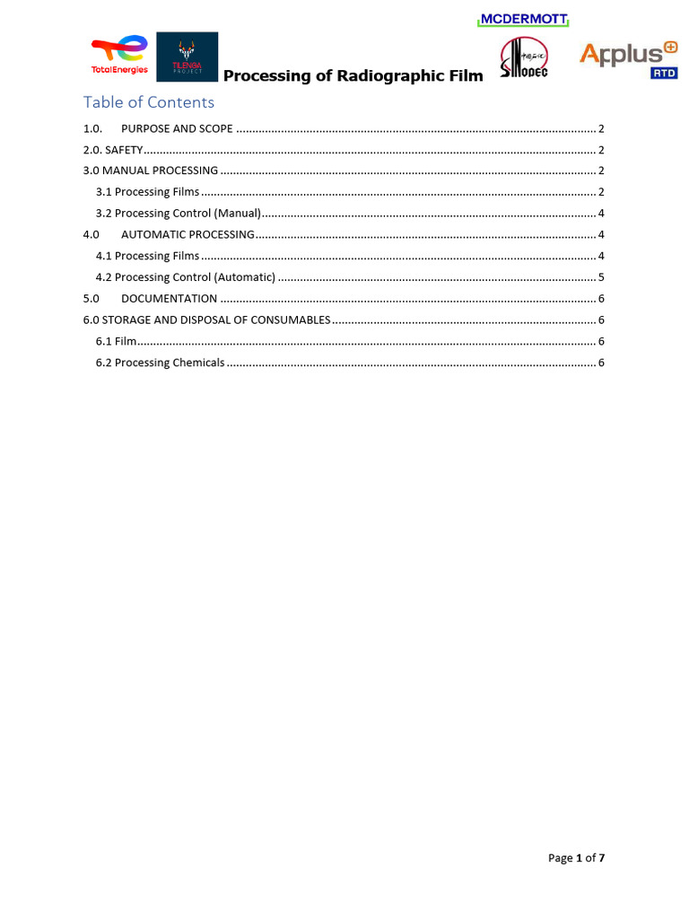 Radiographic Film Processing Guide | PDF | Water | Radiography