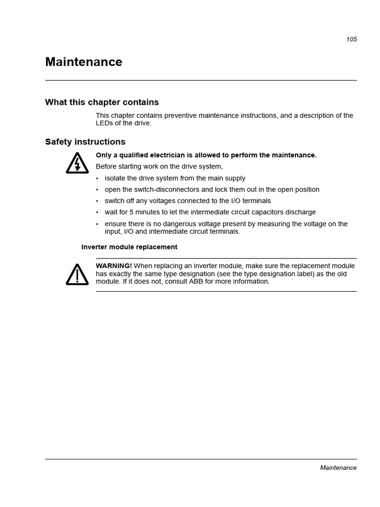 Drive Maintenance and Safety Guidelines | PDF | Electrical Connector ...