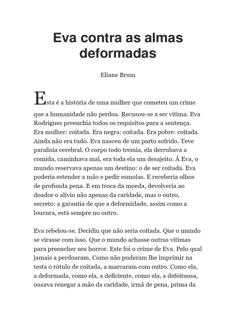 A Rebeldia de Eva Rodrigues | PDF | Adão e Eva | Alma