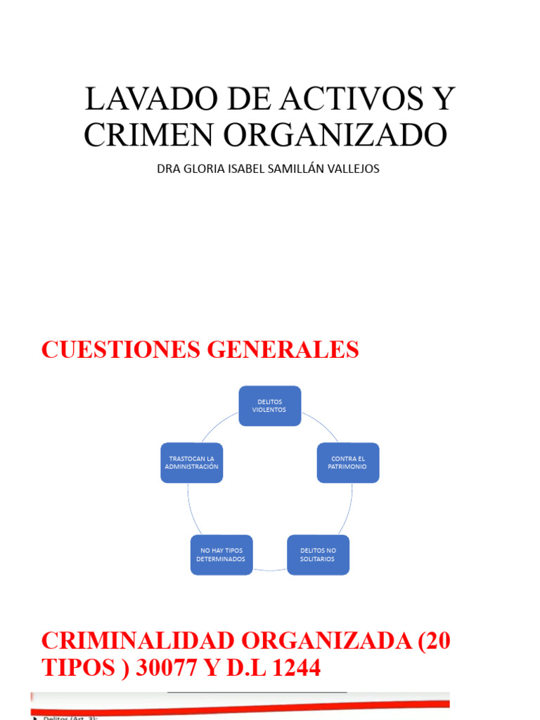 Lavado de Activos y Crimen Organizado | PDF | Lavado de dinero | Mala ...