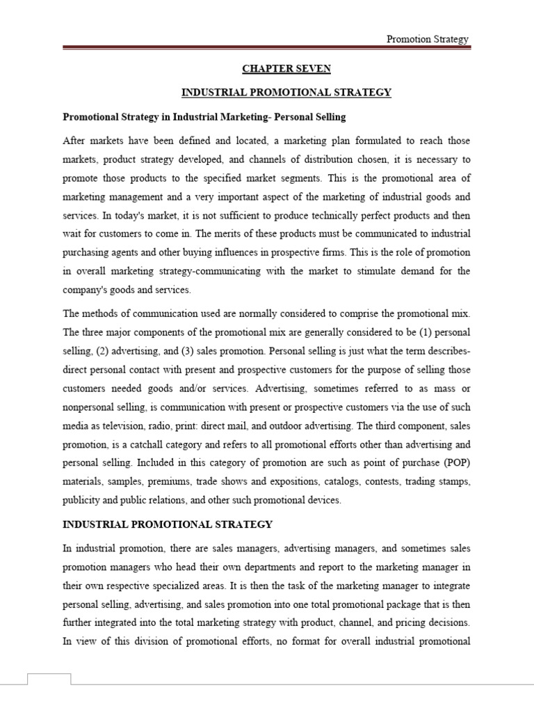 Ind PROMOTIONAL STRATEGY-1 | PDF | Sales | Marketing