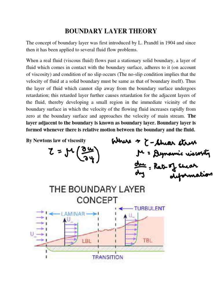 Boundary Layer Full Notes | PDF | Boundary Layer | Reynolds Number