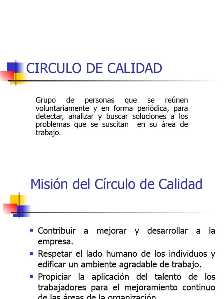 Círculo de Calidad: Mejora Continua en Empresas | PDF