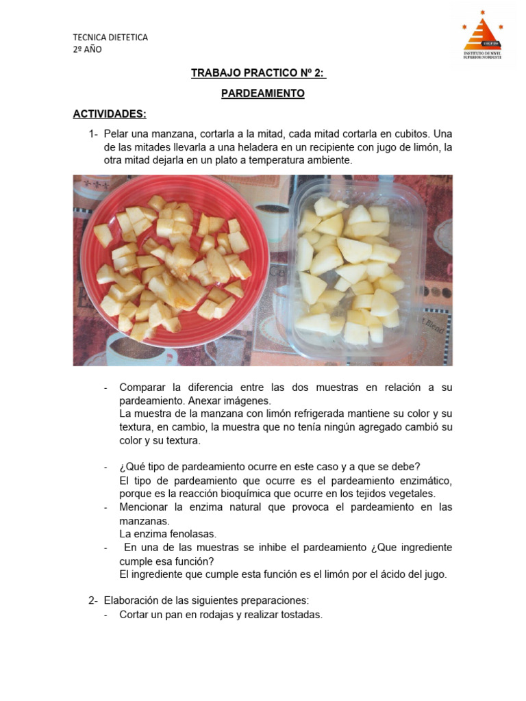 Efectos del Pardeamiento en Alimentos | PDF | Cocinando | Panes
