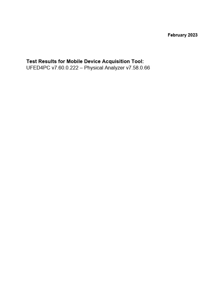 Test Results For Mobile Device Acquisition Tool Cellebrite | PDF | Ios ...