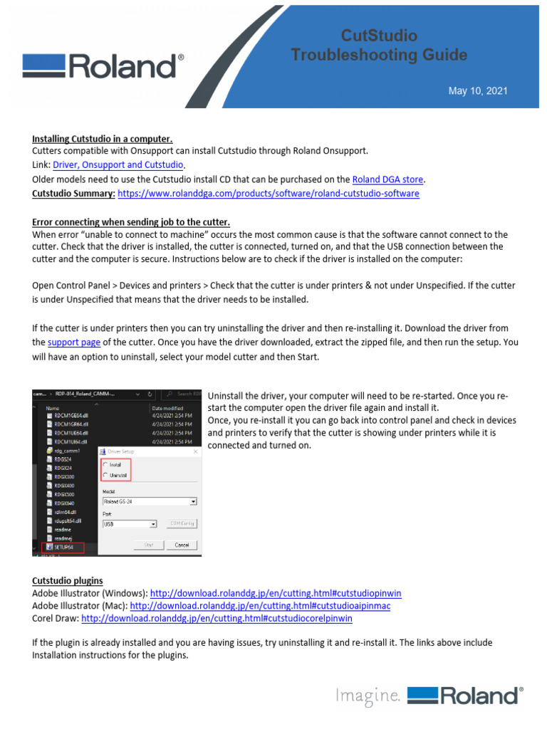CutStudio Troubleshooting Guide | PDF | Device Driver | Installation ...