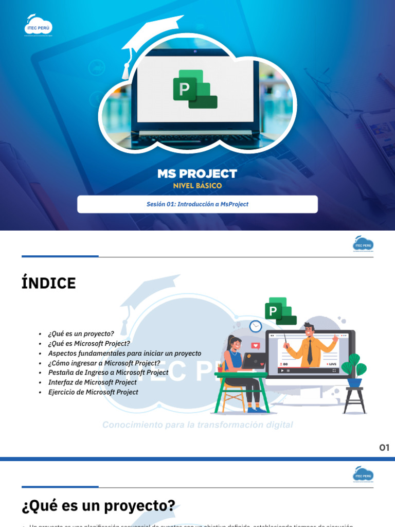 Sesión 01 - MS Project Básico | PDF | Microsoft | Programa de computadora