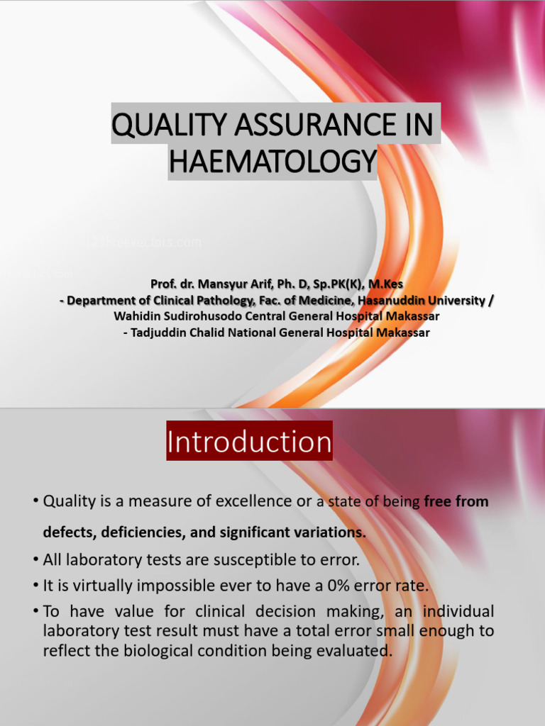 Quality Assurance in Haematology | PDF | Accuracy And Precision ...