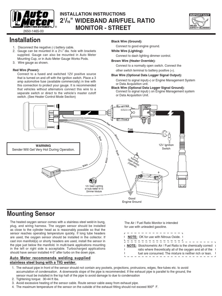 Autometer Afr Guage Pdf Engines Manufactured Goods