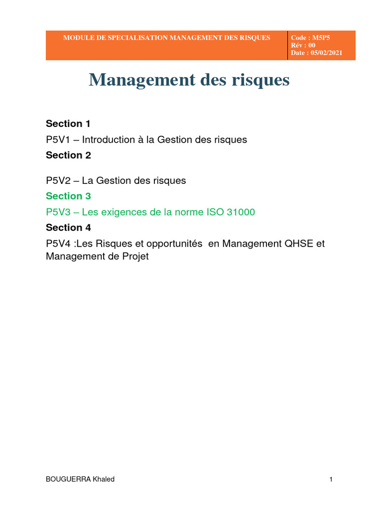 Exigences de la norme ISO 31000 | PDF | Risque | Gestion des risques