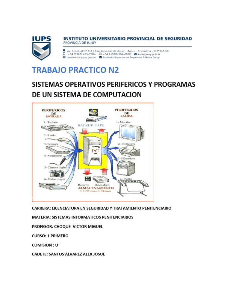 TP n2 Sistemas Informaticos | PDF | Hardware de la computadora | Periférico