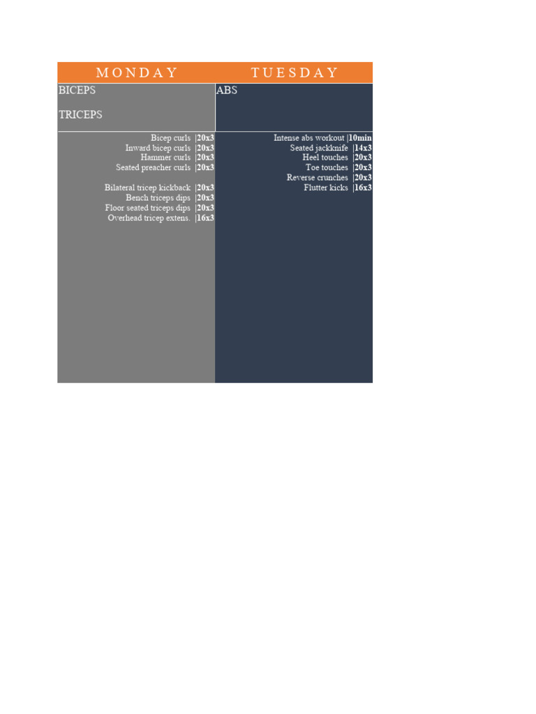 Softer Workout Weekly Program | PDF | Weight Training | Strength Training